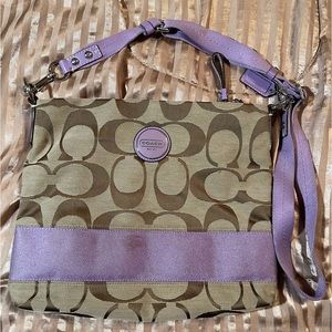 Coach Striped Lavender crossbody with wallet